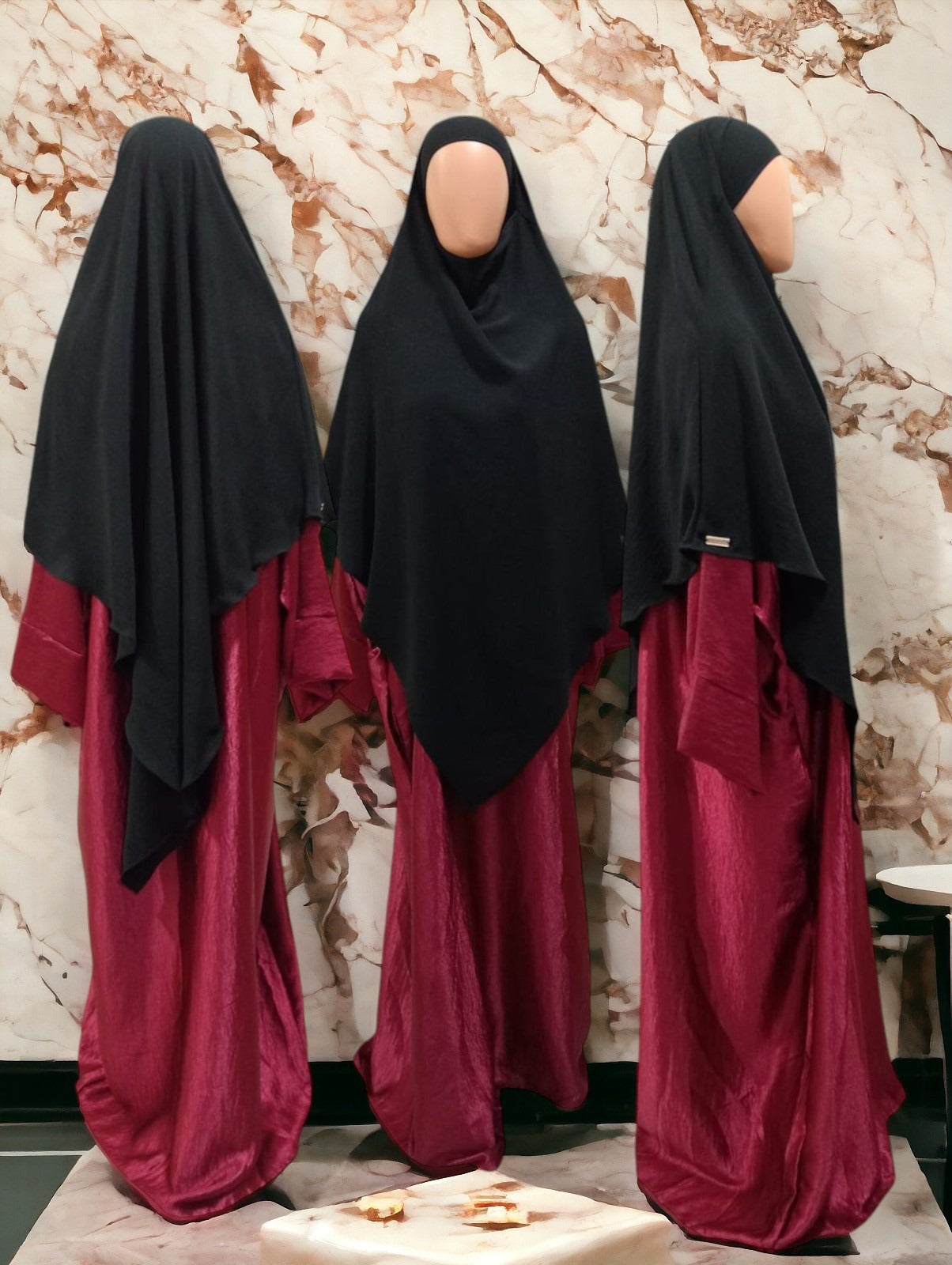 V khimar made from premium crinkle crepe matte